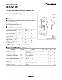 datasheet for 2SC5518 by Panasonic - Semiconductor Company of Matsushita Electronics Corporation