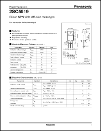 datasheet for 2SC5519 by Panasonic - Semiconductor Company of Matsushita Electronics Corporation