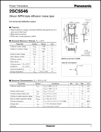 datasheet for 2SC5546 by Panasonic - Semiconductor Company of Matsushita Electronics Corporation