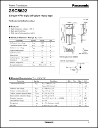 datasheet for 2SC5622 by Panasonic - Semiconductor Company of Matsushita Electronics Corporation