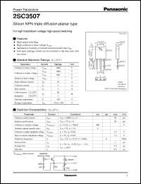 datasheet for 2SC3507 by Panasonic - Semiconductor Company of Matsushita Electronics Corporation