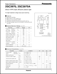 datasheet for 2SC3970A by Panasonic - Semiconductor Company of Matsushita Electronics Corporation