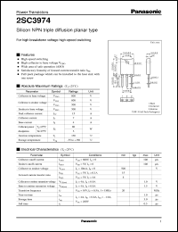 datasheet for 2SC3974 by Panasonic - Semiconductor Company of Matsushita Electronics Corporation