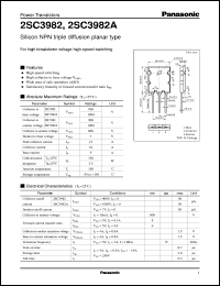 datasheet for 2SC3982 by Panasonic - Semiconductor Company of Matsushita Electronics Corporation