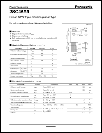 datasheet for 2SC4559 by Panasonic - Semiconductor Company of Matsushita Electronics Corporation