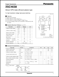 datasheet for 2SC4638 by Panasonic - Semiconductor Company of Matsushita Electronics Corporation
