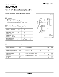 datasheet for 2SC4898 by Panasonic - Semiconductor Company of Matsushita Electronics Corporation
