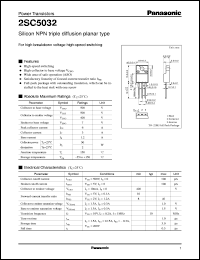 datasheet for 2SC5032 by Panasonic - Semiconductor Company of Matsushita Electronics Corporation