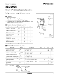 datasheet for 2SC5035 by Panasonic - Semiconductor Company of Matsushita Electronics Corporation