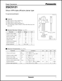 datasheet for 2SC5121 by Panasonic - Semiconductor Company of Matsushita Electronics Corporation
