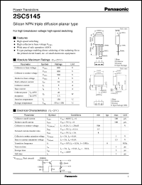 datasheet for 2SC5145 by Panasonic - Semiconductor Company of Matsushita Electronics Corporation