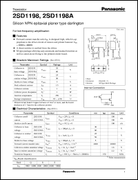 datasheet for 2SD1198A by Panasonic - Semiconductor Company of Matsushita Electronics Corporation