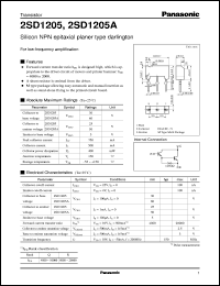 datasheet for 2SD1205 by Panasonic - Semiconductor Company of Matsushita Electronics Corporation