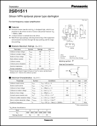 datasheet for 2SD1511 by Panasonic - Semiconductor Company of Matsushita Electronics Corporation