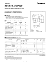 datasheet for 2SD0639 by Panasonic - Semiconductor Company of Matsushita Electronics Corporation