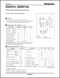 datasheet for 2SD0973A by Panasonic - Semiconductor Company of Matsushita Electronics Corporation
