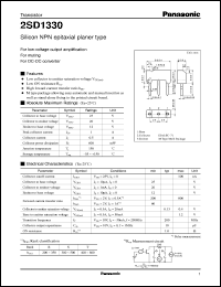 datasheet for 2SD1330 by Panasonic - Semiconductor Company of Matsushita Electronics Corporation