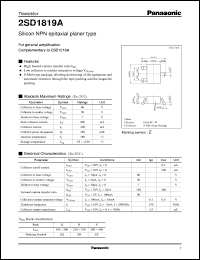 datasheet for 2SD1819A by Panasonic - Semiconductor Company of Matsushita Electronics Corporation