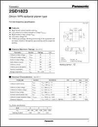 datasheet for 2SD1823 by Panasonic - Semiconductor Company of Matsushita Electronics Corporation