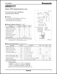 datasheet for 2SD2177 by Panasonic - Semiconductor Company of Matsushita Electronics Corporation