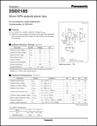 datasheet for 2SD2185 by Panasonic - Semiconductor Company of Matsushita Electronics Corporation