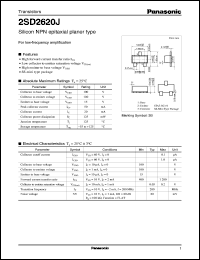 datasheet for 2SD2620J by Panasonic - Semiconductor Company of Matsushita Electronics Corporation