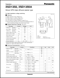 datasheet for 2SD1350A by Panasonic - Semiconductor Company of Matsushita Electronics Corporation