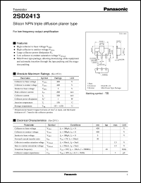 datasheet for 2SD2413 by Panasonic - Semiconductor Company of Matsushita Electronics Corporation
