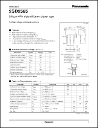 datasheet for 2SD2565 by Panasonic - Semiconductor Company of Matsushita Electronics Corporation