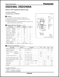 datasheet for 2SD2469 by Panasonic - Semiconductor Company of Matsushita Electronics Corporation