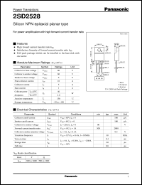 datasheet for 2SD2528 by Panasonic - Semiconductor Company of Matsushita Electronics Corporation