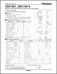 datasheet for 2SD1261 by Panasonic - Semiconductor Company of Matsushita Electronics Corporation