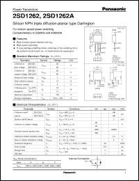 datasheet for 2SD1262A by Panasonic - Semiconductor Company of Matsushita Electronics Corporation