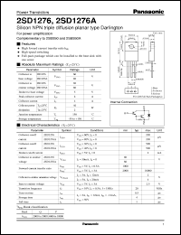 datasheet for 2SD1276A by Panasonic - Semiconductor Company of Matsushita Electronics Corporation