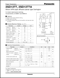datasheet for 2SD1277 by Panasonic - Semiconductor Company of Matsushita Electronics Corporation