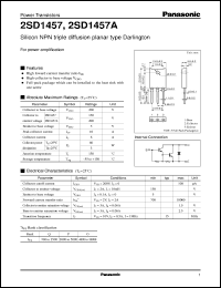 datasheet for 2SD1457A by Panasonic - Semiconductor Company of Matsushita Electronics Corporation