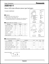 datasheet for 2SD1611 by Panasonic - Semiconductor Company of Matsushita Electronics Corporation