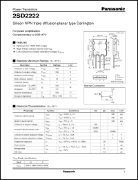 datasheet for 2SD2222 by Panasonic - Semiconductor Company of Matsushita Electronics Corporation