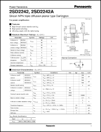 datasheet for 2SD2242A by Panasonic - Semiconductor Company of Matsushita Electronics Corporation