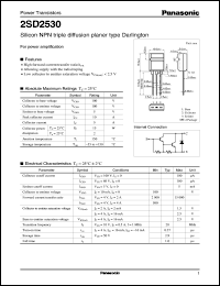 datasheet for 2SD2530 by Panasonic - Semiconductor Company of Matsushita Electronics Corporation