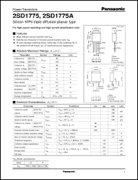 datasheet for 2SD1775A by Panasonic - Semiconductor Company of Matsushita Electronics Corporation