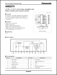 datasheet for AN5274 by Panasonic - Semiconductor Company of Matsushita Electronics Corporation