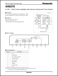 datasheet for AN5270 by Panasonic - Semiconductor Company of Matsushita Electronics Corporation