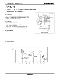 datasheet for AN5278 by Panasonic - Semiconductor Company of Matsushita Electronics Corporation