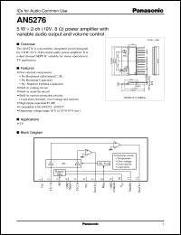 datasheet for AN5276 by Panasonic - Semiconductor Company of Matsushita Electronics Corporation
