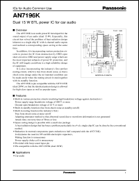 datasheet for AN7196K by Panasonic - Semiconductor Company of Matsushita Electronics Corporation
