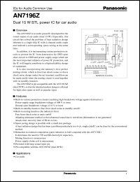 datasheet for AN7196Z by Panasonic - Semiconductor Company of Matsushita Electronics Corporation