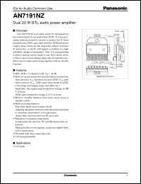 datasheet for AN7191NZ by Panasonic - Semiconductor Company of Matsushita Electronics Corporation