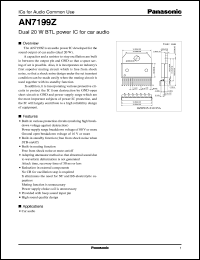 datasheet for AN7199Z by Panasonic - Semiconductor Company of Matsushita Electronics Corporation