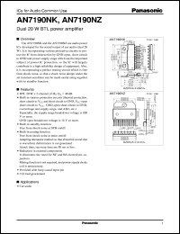 datasheet for AN7190NK by Panasonic - Semiconductor Company of Matsushita Electronics Corporation